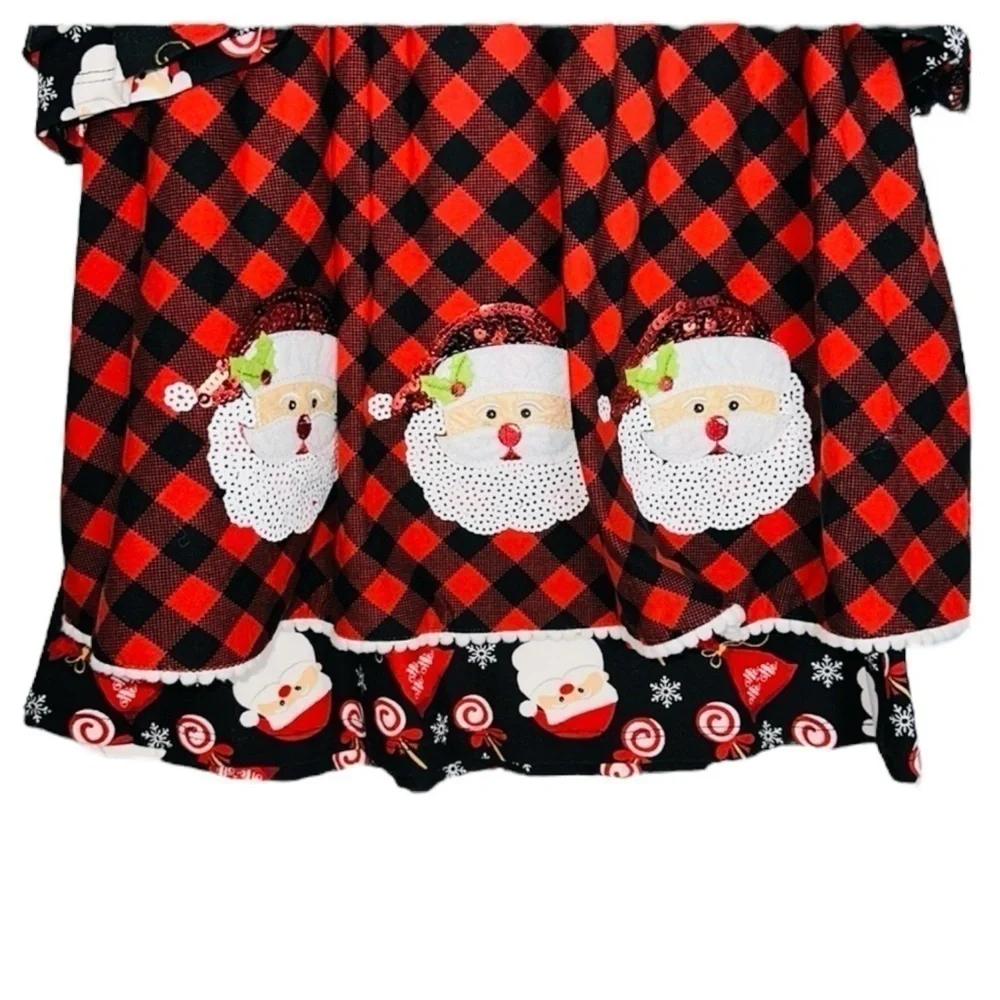 Rare Editions Girls Size 6‎ Christmas Holiday Santa Red & Black Dress 2 Pack